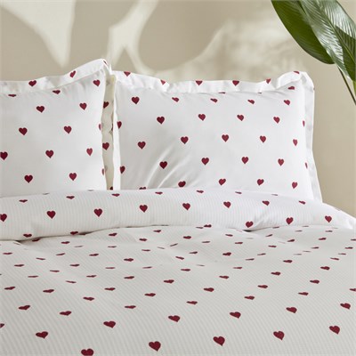 Karaca Home Amour Kalp Desenli Tek Kişilik Pike Takımı Kırmızı