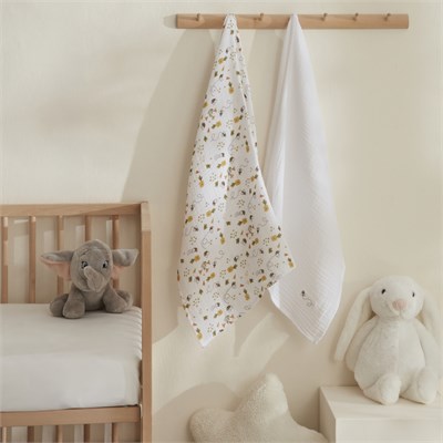 Karaca Home Bee %100 Pamuk 2li Bebek Müslin Set Sarı