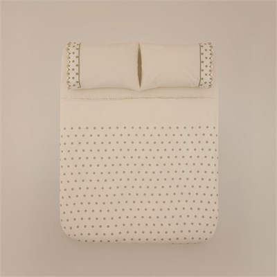 Karaca Home Carezza Brodeli Muslin Çift Kişilik Pike Takımı Yeşil