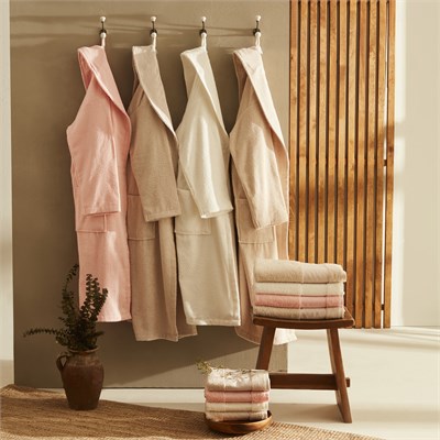 Karaca Home Casita Flos %100 Pamuk 6 Parça Aile Banyo Seti Gri-Mürdüm