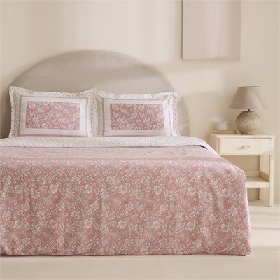 Karaca Home Celerina Pembe %100 Pamuk Çift Kişilik Fitted Nevresim Takımı