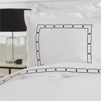 Karaca Home Diane 80 Tel %100 Pamuk Çift Kişilik Percale Nevresim Takımı Nakışlı Beyaz