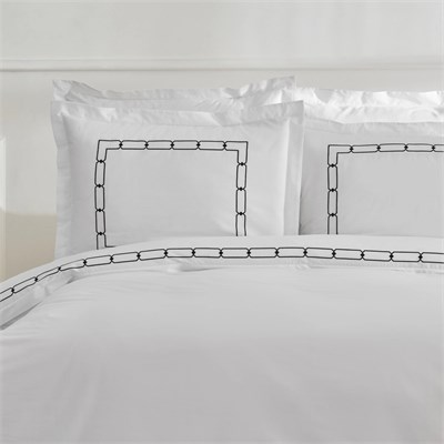 Karaca Home Diane 80 Tel %100 Pamuk Çift Kişilik Percale Nevresim Takımı Nakışlı Beyaz