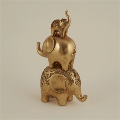 Karaca Home Elephant Biblo Gold 18X10,5X30,3 CM