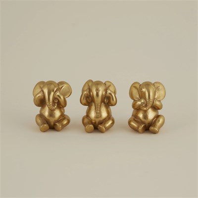 Karaca Home Elephant Biblo Gold 9x9x12 cm