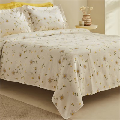 Karaca Home Emma %100 Pamuk Tek Kişilik Pike Takımı Sarı