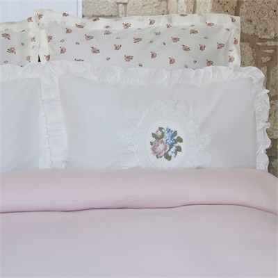 Karaca Home Fayette Çift Kişilik Nakışlı Nish Set Pudra