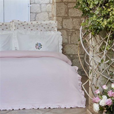 Karaca Home Fayette Çift Kişilik Nakışlı Nish Set Pudra