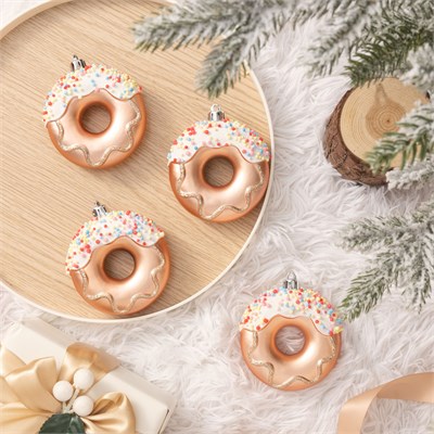 Karaca Home Karaca New Year Yılbaşı 2li Set Donut Ağaç Süsü Pembe  8.5 cm