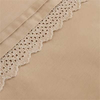 Karaca Home Lenmor %100 Pamuk Çift Kişilik Nevresim Takımı Bej