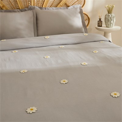 Karaca Home Liona %100 Pamuk Müslin Çift Kişilik Pike Takımı Gri