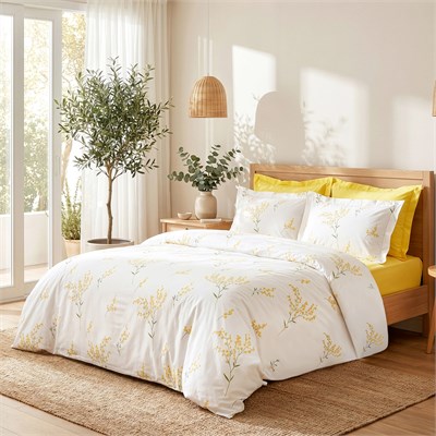 Karaca Home Loretta %100 Pamuk Çift Kişilik Nevresim Takımı Sarı