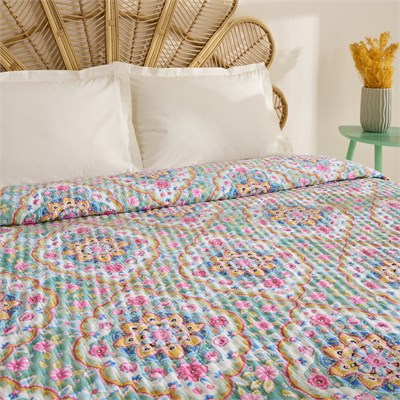 Karaca Home Luna Çok Amaçlı Çift Kişilik Yatak Örtüsü Multicolor
