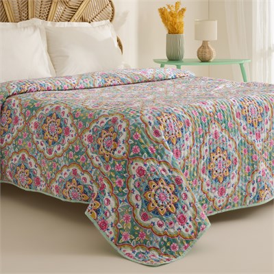Karaca Home Luna Çok Amaçlı Çift Kişilik Yatak Örtüsü Multicolor