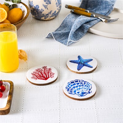 Karaca Home Mango Marin Bardak Altlığı 3lü Set 10 cm