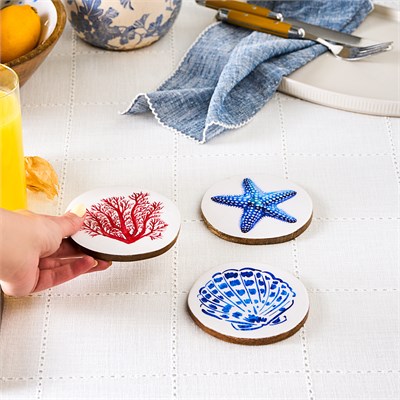 Karaca Home Mango Marin Bardak Altlığı 3lü Set 10 cm