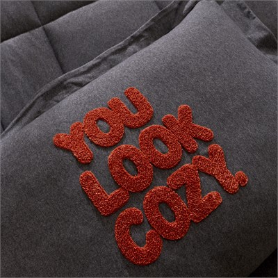 Karaca Home Motto Cotton Comfort Çift Kişilik Antrasit Uyku Seti