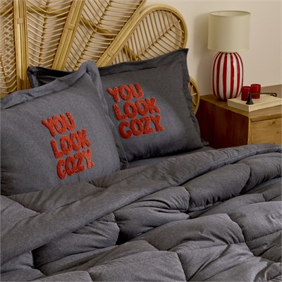 Karaca Home Motto Cotton Comfort Çift Kişilik Antrasit Uyku Seti