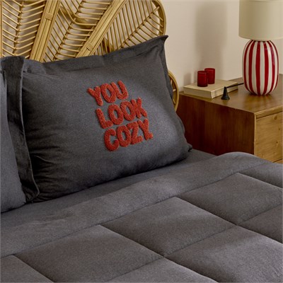 Karaca Home Motto Cotton Comfort Tek Kişilik Antrasit Uyku Seti