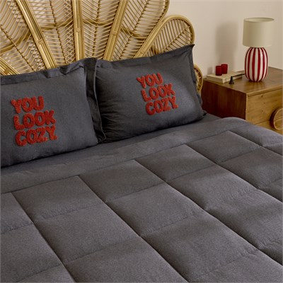 Karaca Home Motto Cotton Comfort Tek Kişilik Antrasit Uyku Seti