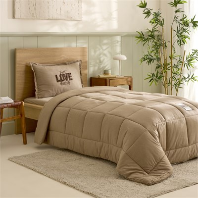 Karaca Home Motto Tek Kişilik Cotton Comfort Set/Uyku Seti Bej