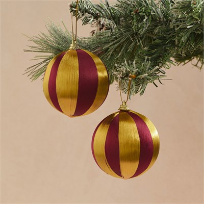 Karaca Home New Year 4lü Ağaç Süsü Kırmızı Gold