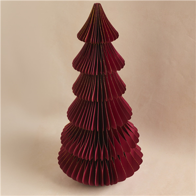 Karaca Home New Year Velvet Glow Kağıt Çam Ağacı Dekoratif Obje 23x23x45 cm