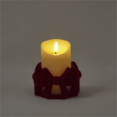 Karaca Home New Year Velvet Glow Led Mum 12,7x12,7x13,9 cm