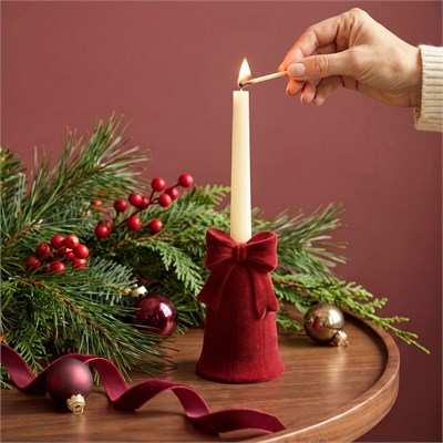 Karaca Home New Year Velvet Glow Mumluk 9,7x9,7x16 cm