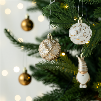 Karaca Home New Year Yılbaşı Bronze 65 Parça Ağaç Süsü Seti