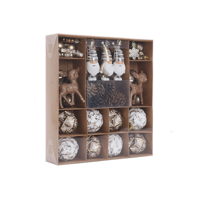 Karaca Home New Year Yılbaşı Bronze 65 Parça Ağaç Süsü Seti