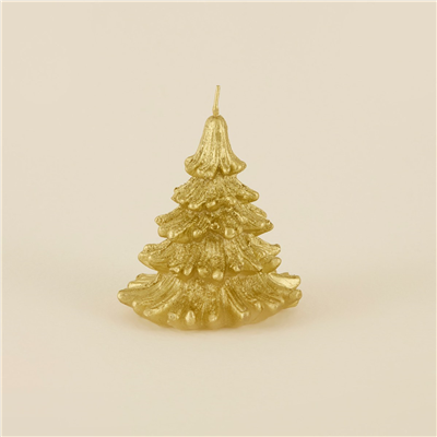 Karaca Home New Year Yılbaşı Çam Ağacı Şekilli Mum Gold 12x12x12,5 cm