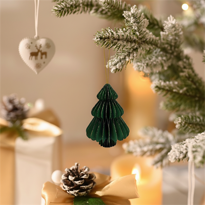 Karaca Home New Year Yılbaşı Çam Ağacı Şekilli 3 Adet Ağaç Süsü 9,5x15 cm
