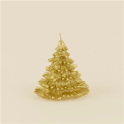 Karaca Home New Year Yılbaşı Çam Ağacı Şekilli Mum Gold 12x12x12,5 cm