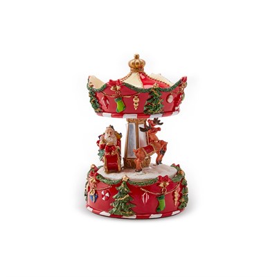 Karaca Home New Year Yılbaşı Carousel Müzikli Obje 15 cm