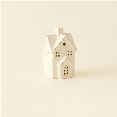 Karaca Home New Year Yılbaşı Ev Şekilli Ledli Dekoratif Obje Beyaz 6,3 x 6,2 x 10,7 cm
