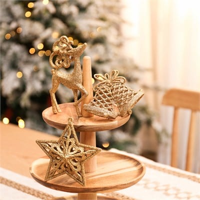Karaca Home New Year Yılbaşı Glitter 3 Parça Ağaç Süsü Seti
