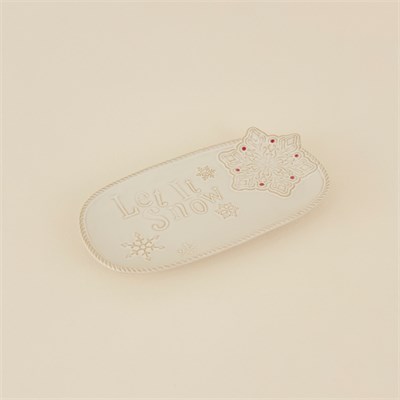 Karaca Home New Year Yılbaşı Let It Snow Dekoratif Tabak 31,6x17x2,9 cm