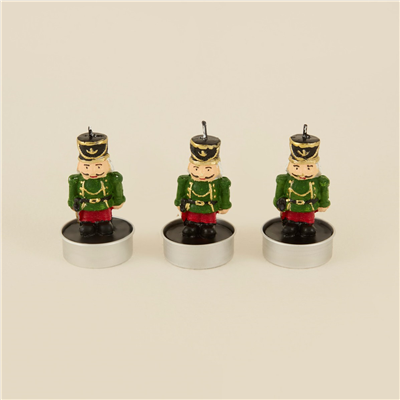 Karaca Home New Year Yılbaşı Nutcracker 3lü Tealight Mum 11,5x5x7 cm