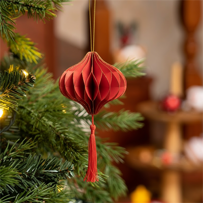 Karaca Home New Year Yılbaşı Püsküllü 3 Adet Ağaç Süsü 10x9,5 cm