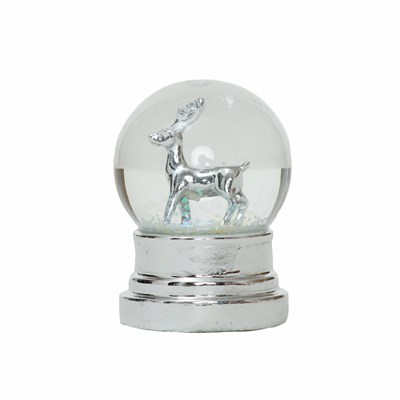 Karaca Home New Year Yılbaşı Reindeer Kar Küresi Gümüş