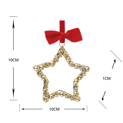 Karaca Home New Year Yılbaşı Star With Ribbon Ağaç Süsü 10x1x10 cm