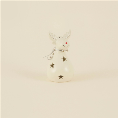 Karaca Home New Year Yılbaşı Yıldız Yansımalı Ledli Geyik Dekoratif Obe 7x7x13 cm