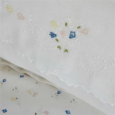 Karaca Home Roanne Çift Kişilik Nakışlı Pike Seti Mavi
