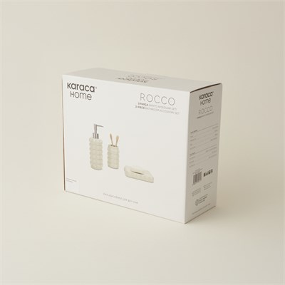 Karaca Home Rocco 3lü Banyo Aksesuar Seti Beyaz