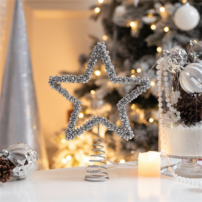 Karaca Home Shimmering Star Ağaç Başlığı Silver