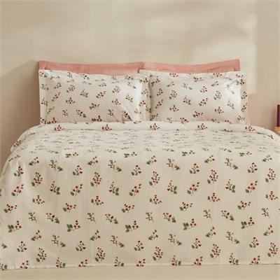 Karaca Home Silvie %100 Pamuk Çift Kişilik Pike Takımı Kırmızı