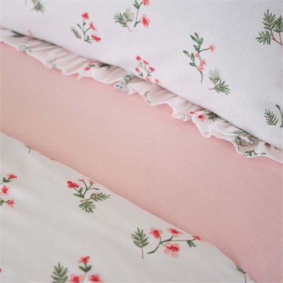 Karaca Home Silvie %100 Pamuk Çift Kişilik Nevresim Takımı Fırfırlı Kırmızı