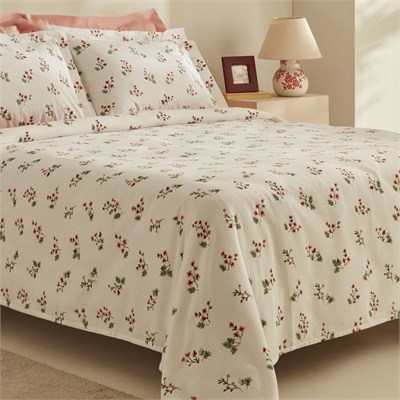 Karaca Home Silvie %100 Pamuk Tek Kişilik Pike Takımı Kırmızı