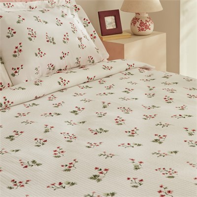 Karaca Home Silvie %100 Pamuk Tek Kişilik Pike Takımı Kırmızı